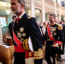 King Felipe leaves the Palace Chapel, followed by Crown Prince Frederik and Crown Princess Victoria. Photo: Lise Åserud / NTB scanpix